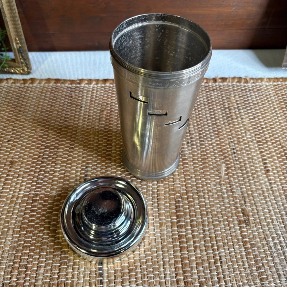 Restoration Hardware Silver Dial A Drink Cocktail Recipe Shaker